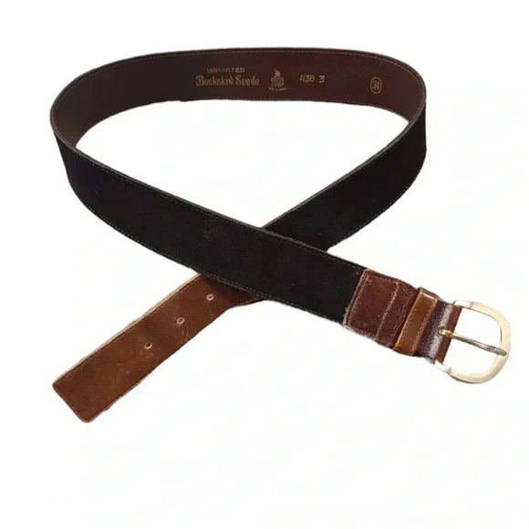 Custo Leather Canada  Brown Buckskin Belt Size 34 - Picture 1 of 5